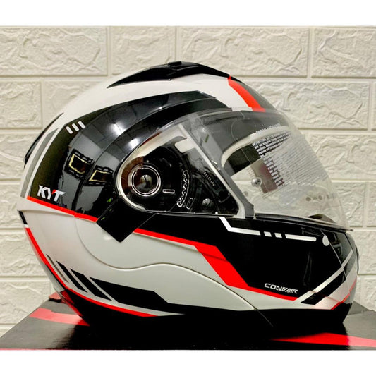 KYT HELMET CONVAIR FLIP UP TOURTECH WHITE/BLACK