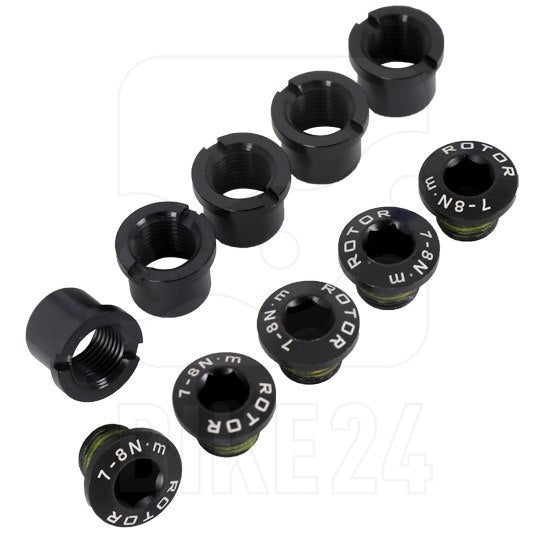 Rotor Chainring Road 5 Bolts/5 Nuts - Black