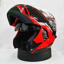 KYT HELMET CONVAIR FLIP UP TOURTECH RED FLUO