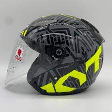 KYT HELMET HELLCAT NEON YELLOW