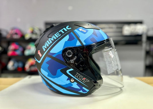 KYT HELMET HELLCAT MIMETIC BLUE