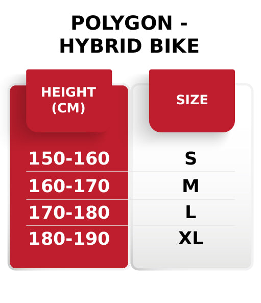 Trekking bike deals size chart