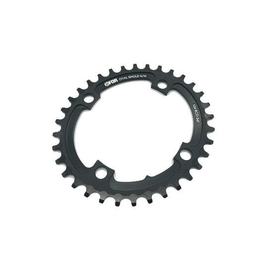 UFOR OVAL CHAINRING  BLACK - 104BCD